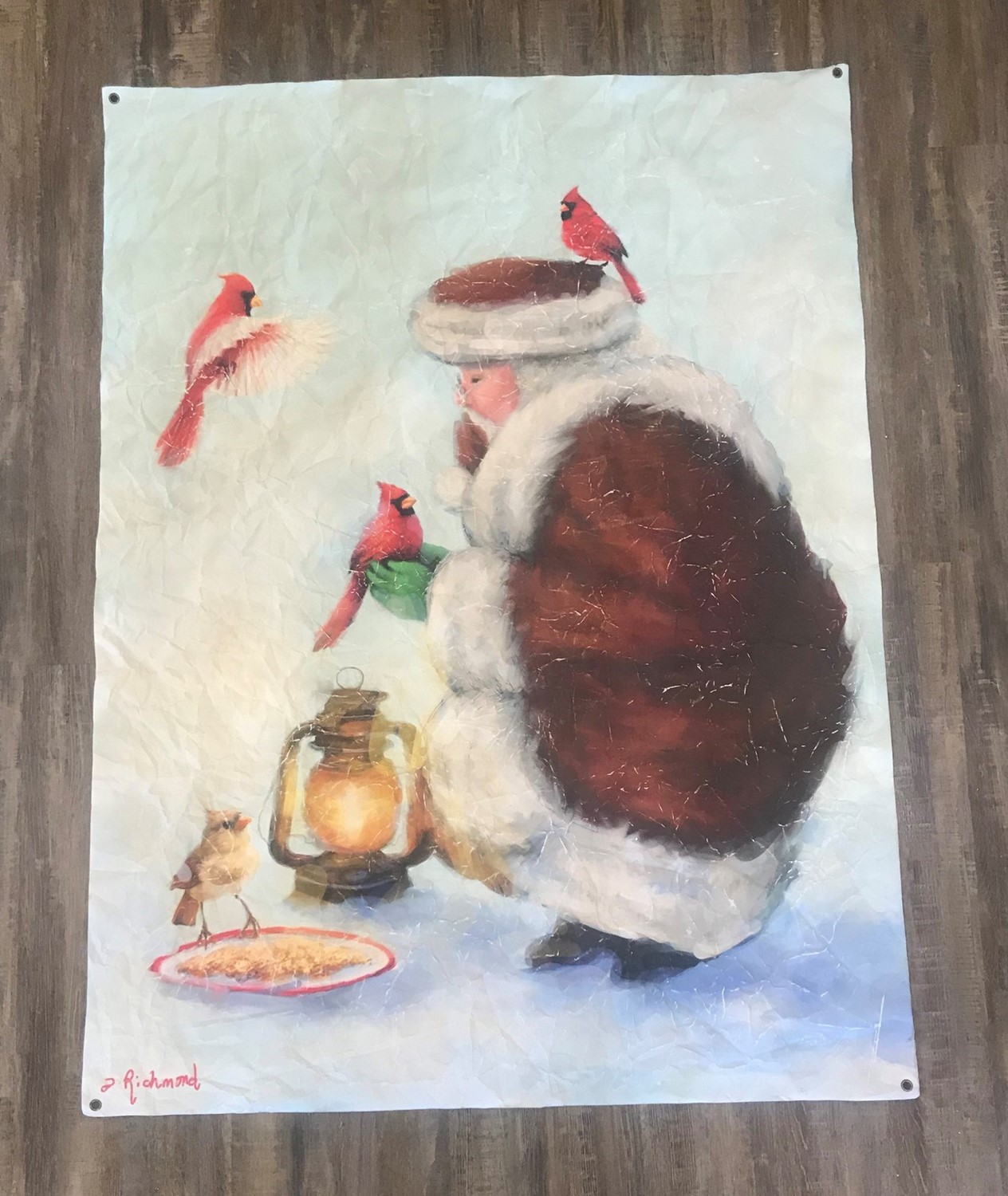 46x61" Art Paper, Santa with Birds ©Debbie Richmond DR2001