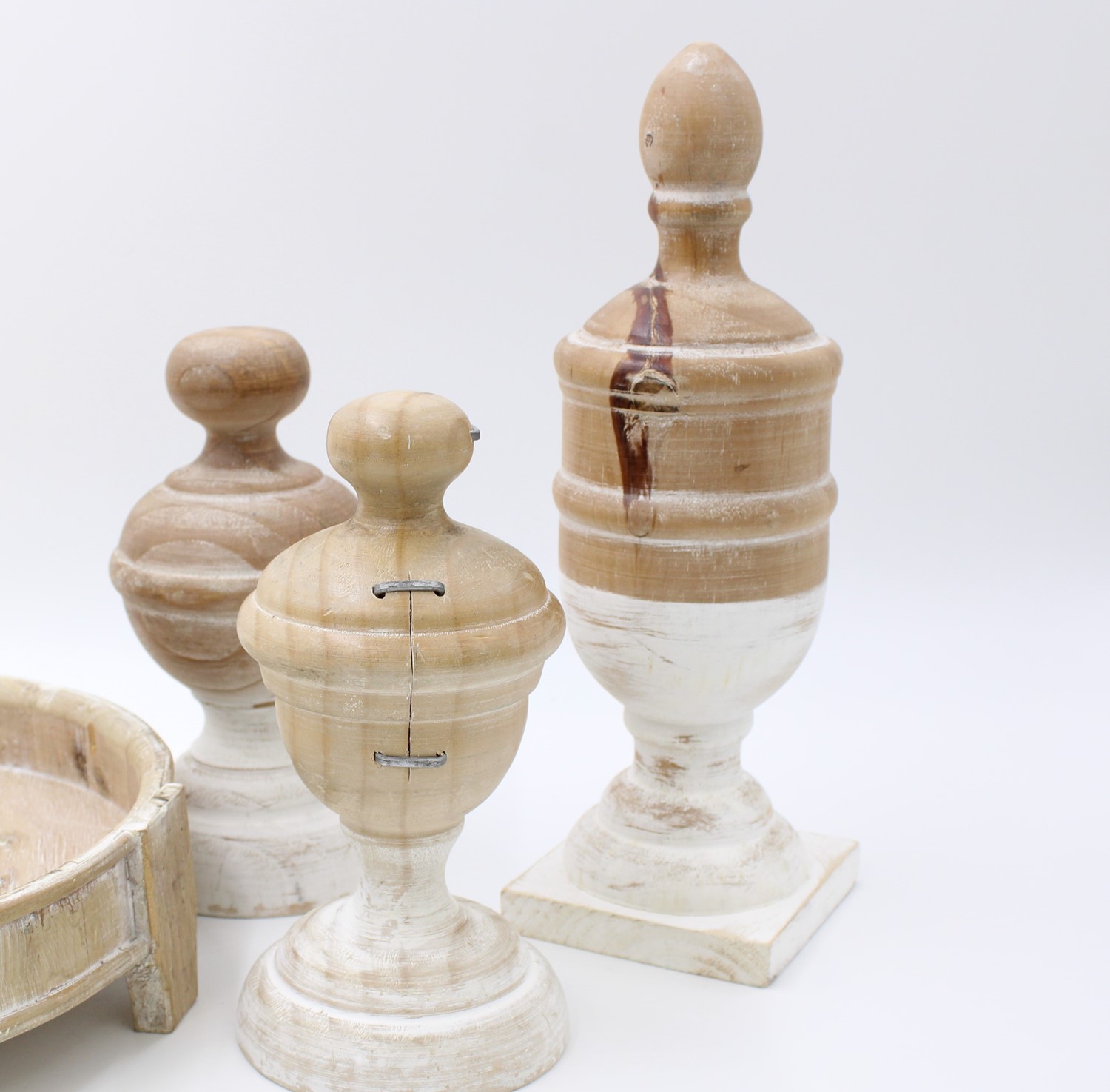 8.5-12.25"H Weathered Wood Finials, 3 Assorted HD6031A