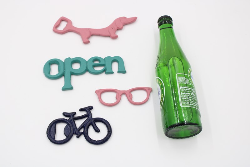 4x1.25x.25 Cast Iron Glasses Bottle Opener, Pink