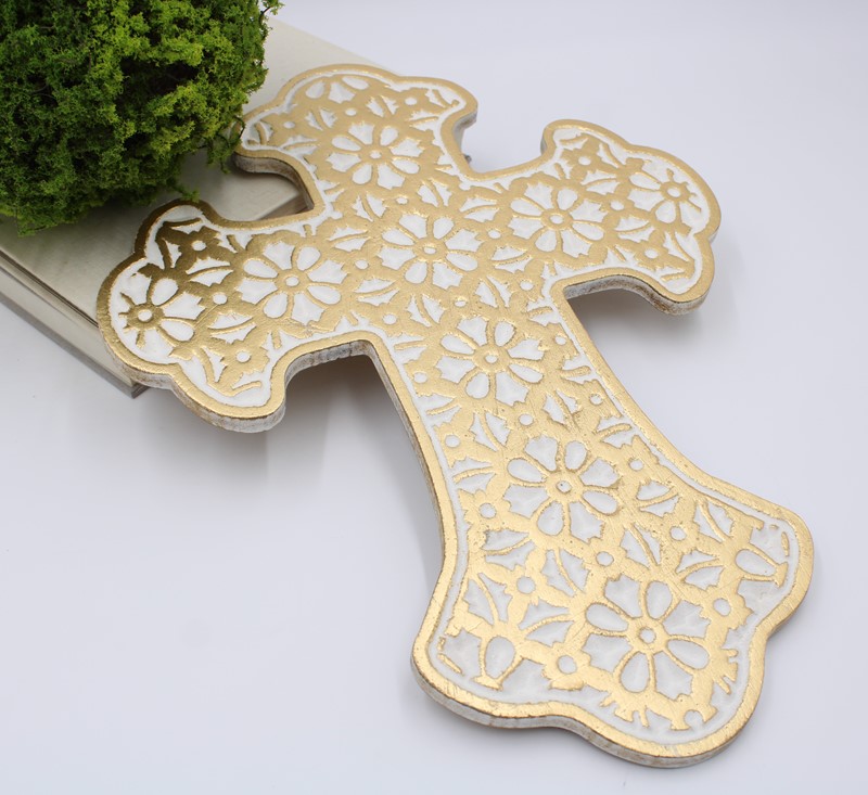 12x15.75x.25" Wood Cross, Gold Leaf HD5235