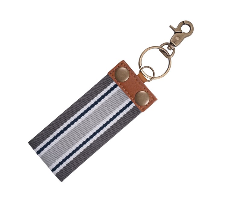 8" Canvas Loop Key Chain, Silver/Gray CDKC010