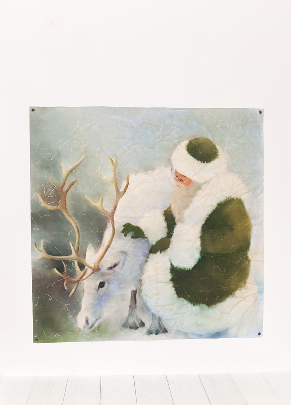 46x46" Art Paper, Santa w/Reindeer ©Debbie Richmond DR2211