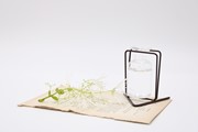 3.5" Metal Stand with Glass Vase, Black HD206 View 2