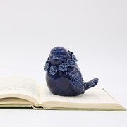 3x3.5x4" Ceramic Bird, Navy HD5378 View 2