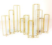 13x30x3" Hinged Test Tube Vase x10, Gold HD5015 View 2