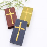 2x4" Wood Block with Handpainted Cross, 3 Assorted HD6095A View 2