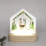 6" Acrylic LED Evergreen Nativity Tabletop ©Haley Bush HBX1020 View 2