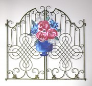 20x24" MDF Door Decor with Bead Hanger, Flowers In Vase ©Haley Bush HB2023 View 2