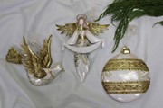 7x8.5" Metal Angel Ornament, Ivory/Gold CM1145 View 2