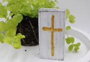 2x4" Wood Block with Handpainted Cross, 4 Assorted HD6096A View 3