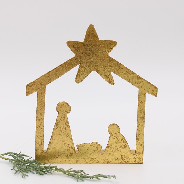 6" Gold Nativity Silhouette, Tabletop JM14590