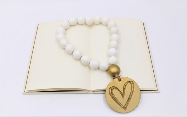 13" Blessing Beads, Gold Heart MS2204